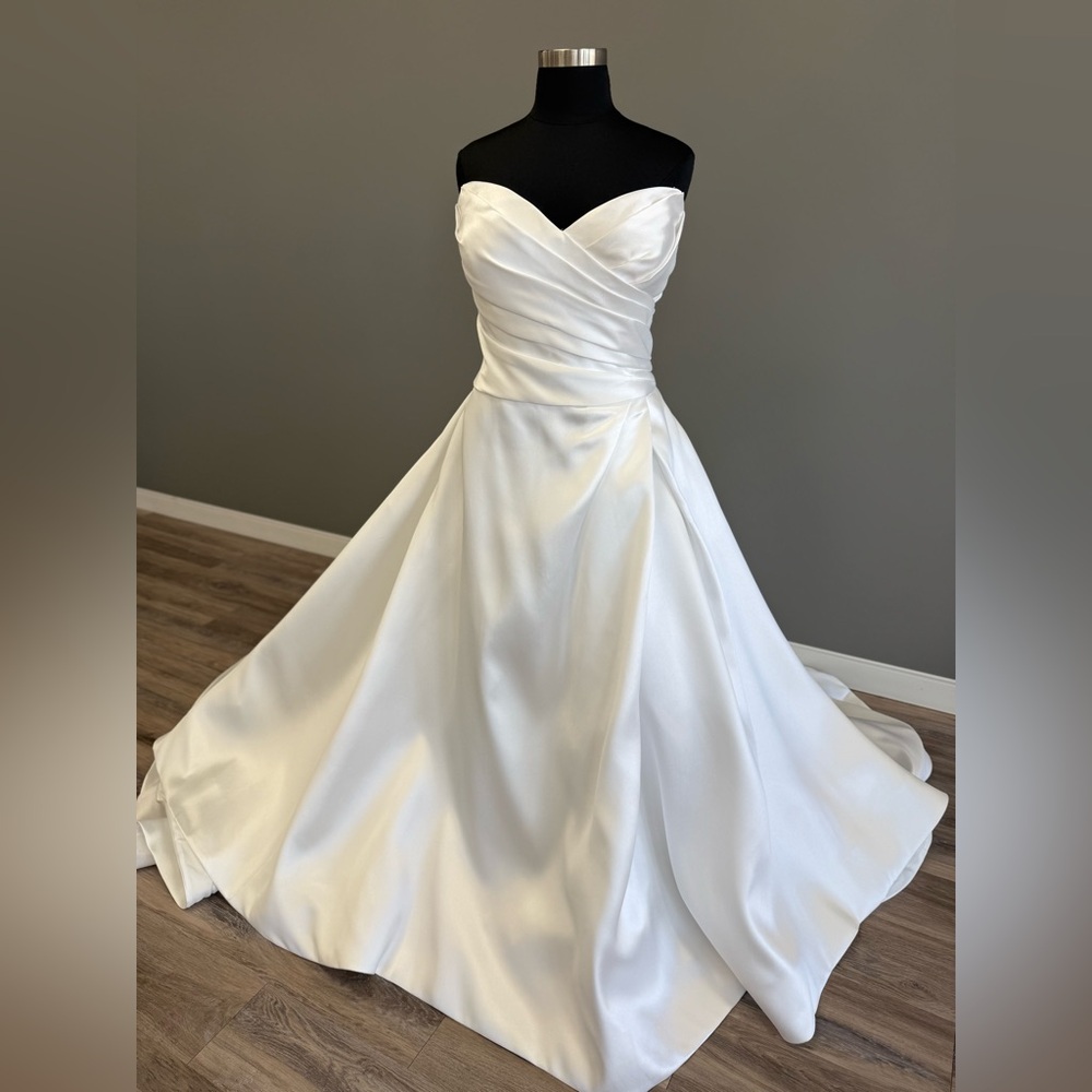 Nora Spencer Signature Strapless Ivory Mikado A-Line Dress